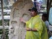 Cesar explaining the carvings