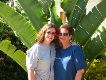 Amy & Cynthia in front of the fan palm
